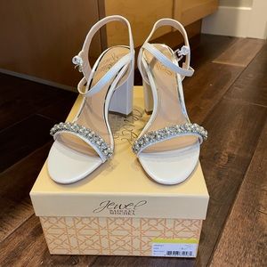 JEWEL BADGLEY MISCHKA - White Bridal Heel